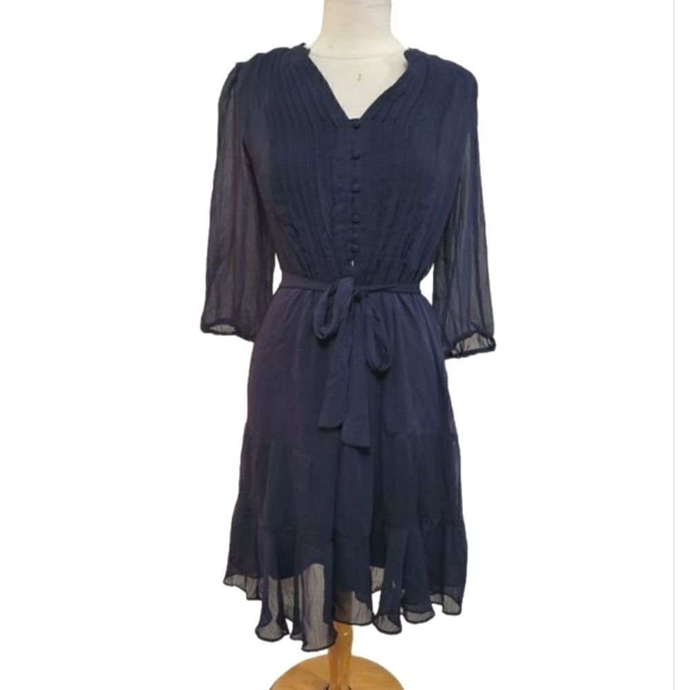 JBS navy midi dress Belted Sz 12